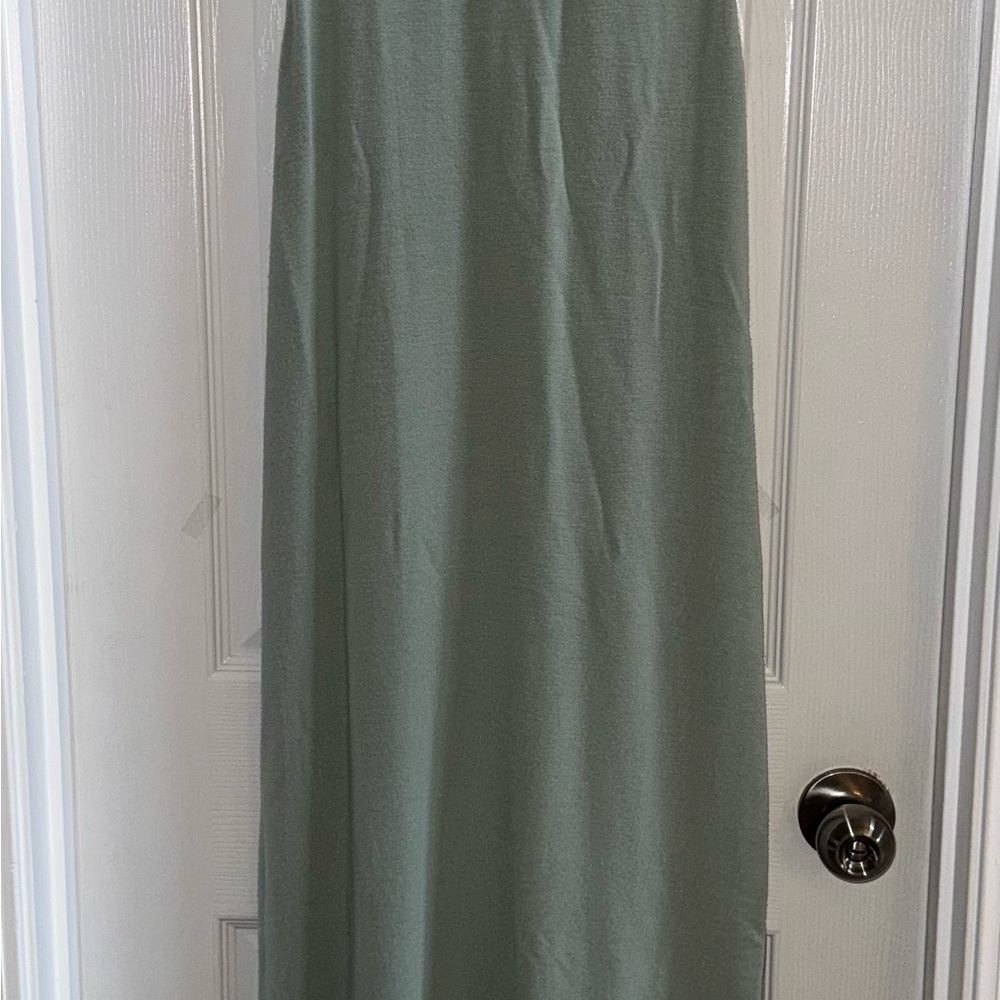Rag & Bone Archetype Sydney Maxi Dress L Sage Soft Jersey Racer Back Comfy Chic - Picture 2 of 9